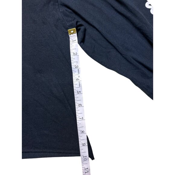 Looney Tunes Bugs Bunny Black Long Sleeve Cropped Tee With Retro Rainbow Graphic - Picture 6 of 9